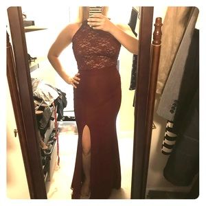 Boutique maroon evening gown